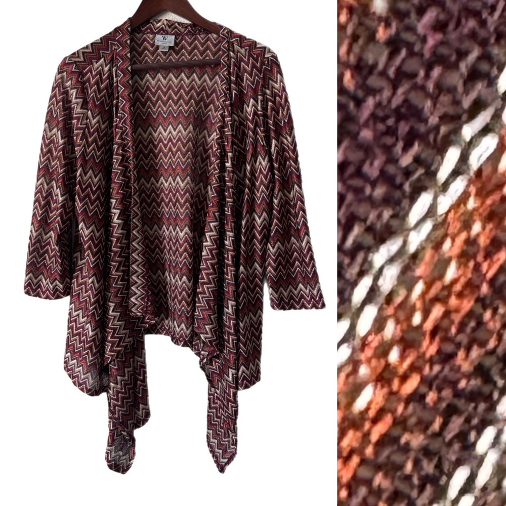 WORTHINGTON Cardigan Topper Fall Colors Sz 1X